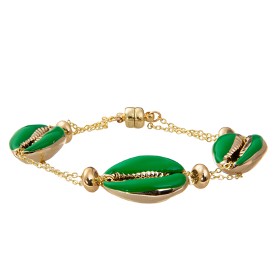 De kleurrijke Armband van de de Kettingsverbinding van Shell Minimalist Personalized 14K Vergulde Magnetische