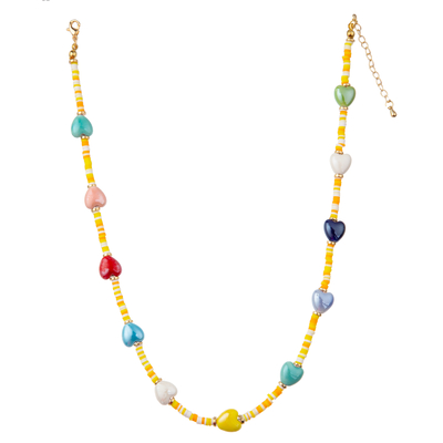 De veelkleurige Geparelde Halsband van de de Kettingsverbinding van 14K Vergulde met Vlinder/Bloem/Hart/Shell/Stertegenhanger