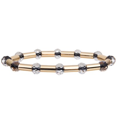 2023 de Nieuwe Glanzende Buis van het Stijl Gouden Messing met Multikleur Onder ogen gezien Crystal Stretchy Handmade Beads Bracelets