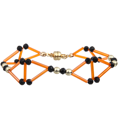 3D-driehoeksverklaring Handgemaakte kralen Armbanden (oranje/groen/blauw)