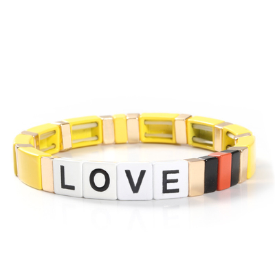 Regelbare van de de Tegelarmband van het Regenboogemail de Liefdebrieven voor Gift