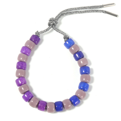Lucky Color Forte Beads Bracelet in Purper Blauw en Gray As Birthday Gift