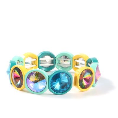 Met de hand gemaakte de Tegelarmband van het Rekemail, Regenboog Crystal Diamond Bead Bracelets