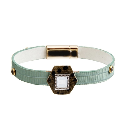 Geometrische Met de hand gemaakte Leerarmband, Bohemen 18.5cm Magnetische Armbanden van de Sluitingsomslag