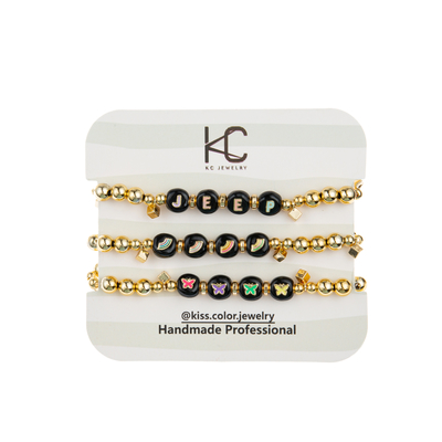 Van het het Hematietalfabet van kc het Gouden van de de Brievenarmband Materiaal van de de Regenbooglegering Zwarte