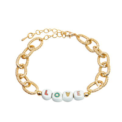 Armband van de Diy14k de Gouden Zilveren Geplateerde Geparelde Brief met Zeekreeftbeëindigen