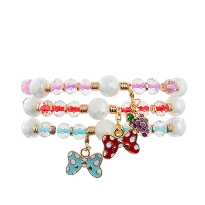 De Charme Met de hand gemaakte Armband van Bowknot van de email Multikleur met Facted Crystal Beads