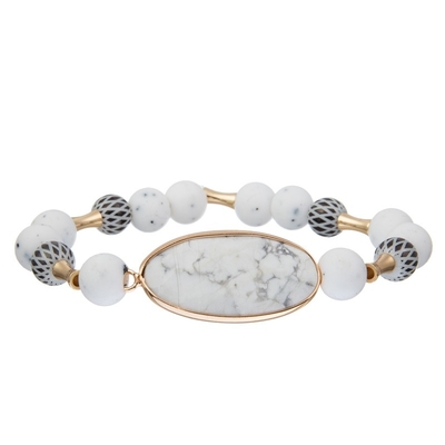 Natuurlijke Turkooise van de de Gezondheidsgift van de Charme Elastische Armband Witte Geestelijke de Bezorgdheidshulp