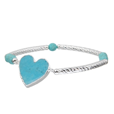 Het natuurlijke Turkooise Hart van de de Armbandliefde van de Bezorgdheidshulp vormde Geestelijke Gezondheidsgift