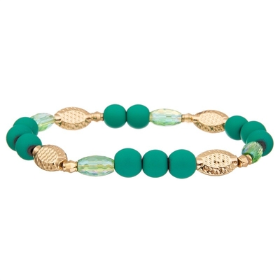 Groene Stapelbare Met de hand gemaakte Sierlijk van Crystal Beads Minimalist Stretchy Bracelet