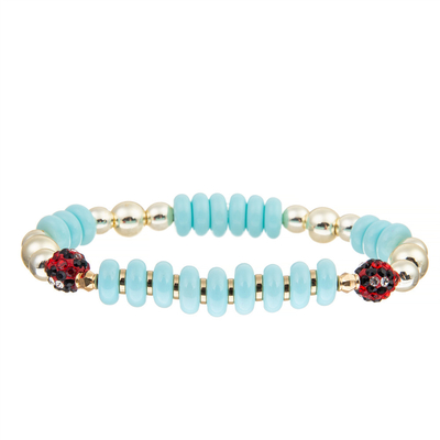 Zwarte Rode Diamond Balls Blue Handmade Beads-Armbanden voor Mannen de Partijgift van Vrouwen