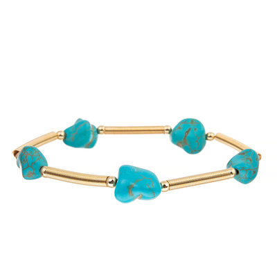 Blauw Onregelmatig Turkoois Geplateerd de Koppelingketengoud van de Armbandlente