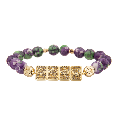 De aangepaste Kleurrijke Armbanden van Charme Met de hand gemaakte Parels met Goud Geplateerde Diamant
