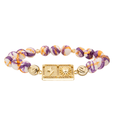 De aangepaste Kleurrijke Armbanden van Charme Met de hand gemaakte Parels met Goud Geplateerde Diamant