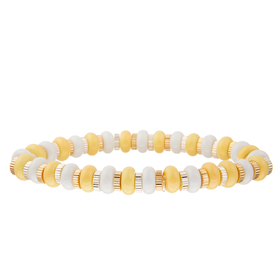 Het goud plateerde Gele Met de hand gemaakte Geparelde de Leeswijzerarmbanden van de Kettingsverbinding Geplaatst DIY-Charme voor Vrouwen