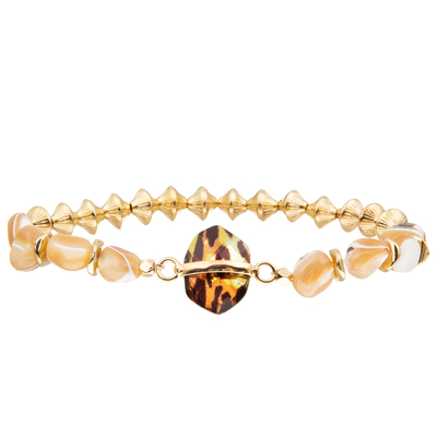 Het met de hand gemaakte Grint parelt Armbanden met Gyroscoop Gevormd Kopermontage Gefacetteerd Kristal
