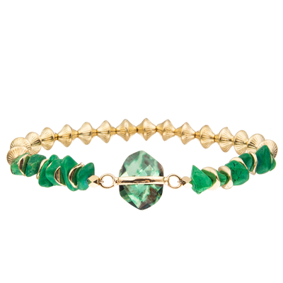 Het met de hand gemaakte Grint parelt Armbanden met Gyroscoop Gevormd Kopermontage Gefacetteerd Kristal