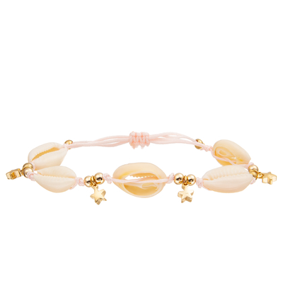 Regelbare Gevlechte Overzeese Porceleinslak Shell Bracelet Set Bohemian Seashell voor Vrouwen