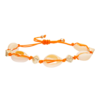 Regelbare Gevlechte Overzeese Porceleinslak Shell Bracelet Set Bohemian Seashell voor Vrouwen