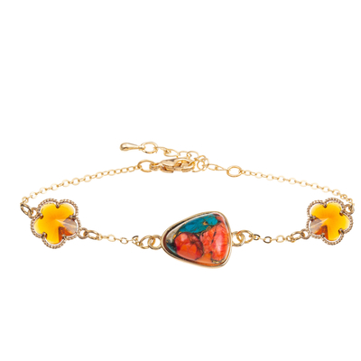 De met de hand gemaakte Armband van de Kettingsverbinding met Rechthoek/Sakura/Ster/Zircon-Tegenhanger