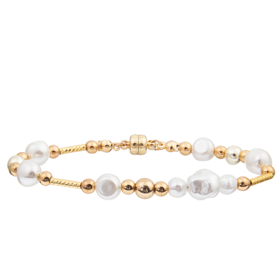 ZoetwaterdieParelarmband met 4 Kleuren Crystal Faceted Beads Magnetic Buckle wordt geplaatst
