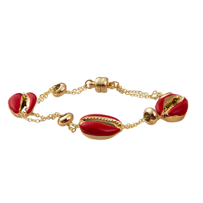 De kleurrijke Armband van de de Kettingsverbinding van Shell Minimalist Personalized 14K Vergulde Magnetische