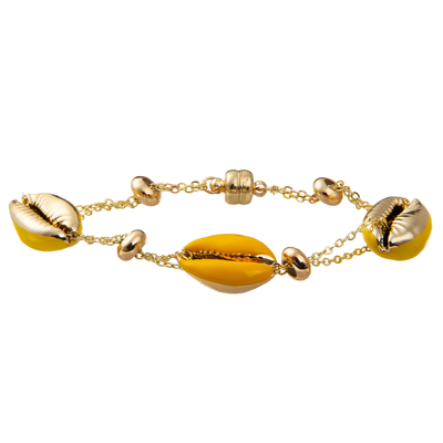 De kleurrijke Armband van de de Kettingsverbinding van Shell Minimalist Personalized 14K Vergulde Magnetische