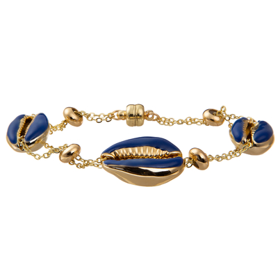 De kleurrijke Armband van de de Kettingsverbinding van Shell Minimalist Personalized 14K Vergulde Magnetische