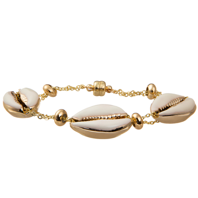 De kleurrijke Armband van de de Kettingsverbinding van Shell Minimalist Personalized 14K Vergulde Magnetische