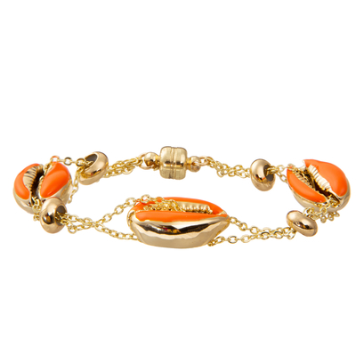 De kleurrijke Armband van de de Kettingsverbinding van Shell Minimalist Personalized 14K Vergulde Magnetische