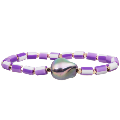 siliconeparels elastisch met de barokke Armbanden van de kleuren Met de hand gemaakte Parels van de Glasparel multi