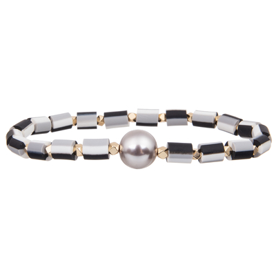 siliconeparels elastisch met de barokke Armbanden van de kleuren Met de hand gemaakte Parels van de Glasparel multi