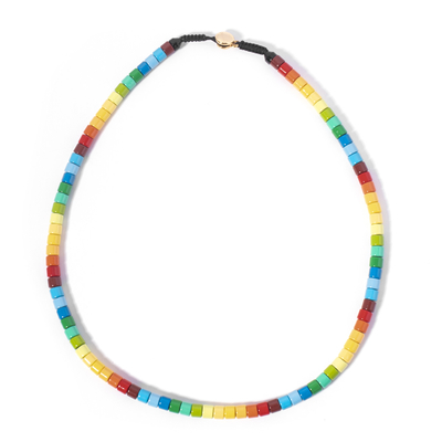 De Halsband van de het Emailparel van de metaalbuis, Veelkleurige Boho Geparelde Halsband