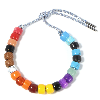 Parelt de de vakantie die Rode en arduinsteen Forte van de V.S. Armband met zilveren koord regelbare greep wordt aangepast