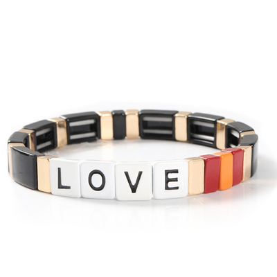 Regelbare van de de Tegelarmband van het Regenboogemail de Liefdebrieven voor Gift
