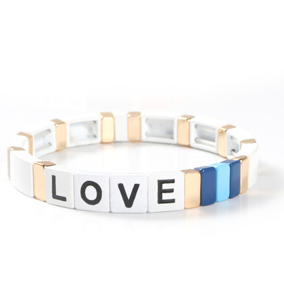 Regelbare van de de Tegelarmband van het Regenboogemail de Liefdebrieven voor Gift