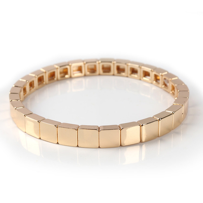 De met de hand gemaakte Armband van de Emailtegel, Gouden de Parelarmbanden van Kleurenboho