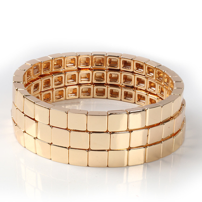 De met de hand gemaakte Armband van de Emailtegel, Gouden de Parelarmbanden van Kleurenboho