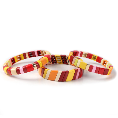 De geschilderde van de de Tegelarmband van de Kleurenrek met de hand gemaakte bewerkte legering