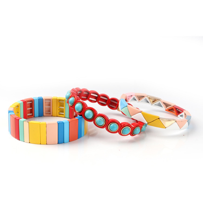 Multi de Parelarmband van de Stapel3pcs Tegel Kleurrijk voor Vrouwen en Mannen