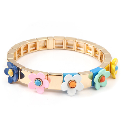 Van de de Tegelarmband van het rek de Elastische Email Kleur van de de Bloemblossing Geschilderde Lente