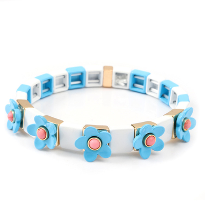 Van de de Tegelarmband van het rek de Elastische Email Kleur van de de Bloemblossing Geschilderde Lente