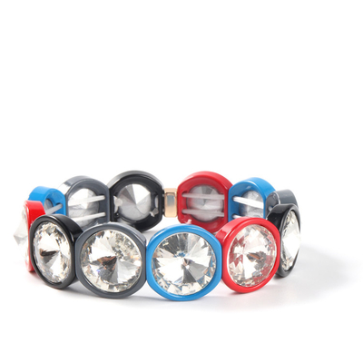 Met de hand gemaakte de Tegelarmband van het Rekemail, Regenboog Crystal Diamond Bead Bracelets