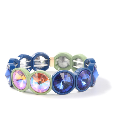 Met de hand gemaakte de Tegelarmband van het Rekemail, Regenboog Crystal Diamond Bead Bracelets
