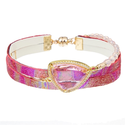 Pu-Leer en de Armband van de Parelomslag voor Elegante Meisje en Dame Anniversary