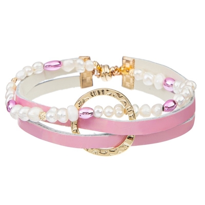 18.5cm van de Parelleer en Parel Roze Kleur van de Armband de Magnetische Knoop