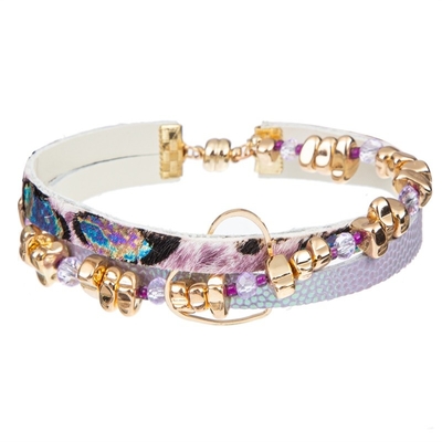 Onregelmatigheid Gepareld die de Armbandgoud van de Leeromslag voor Koele Vrouwen wordt geplateerd