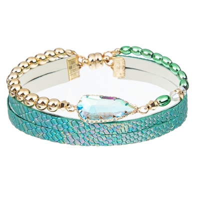 Van de het Leerarmband van de vrouwen Multistapel Met de hand gemaakte Geometrische Elegant