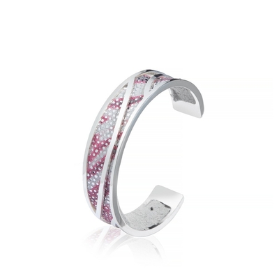Heet Roze Sterling Silver Cuff Bracelet 13mm Breedte met het Regelbare Openen