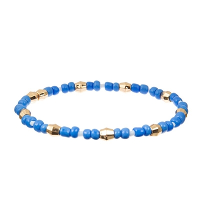 Regelbare Elastische Crystal Bracelets With Gold Tube-Verbindingsstukparels